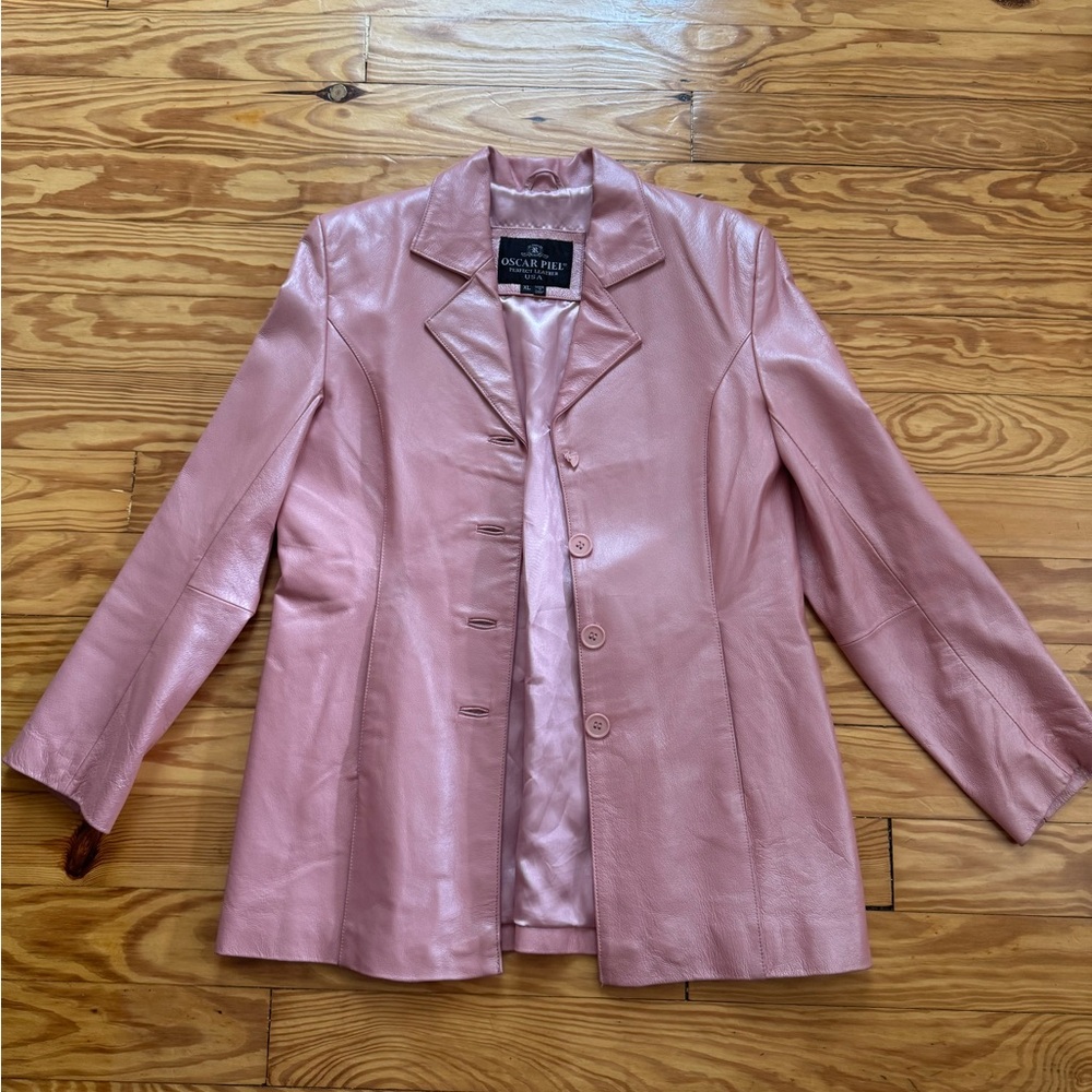 Vintage Pink Leather Jacket